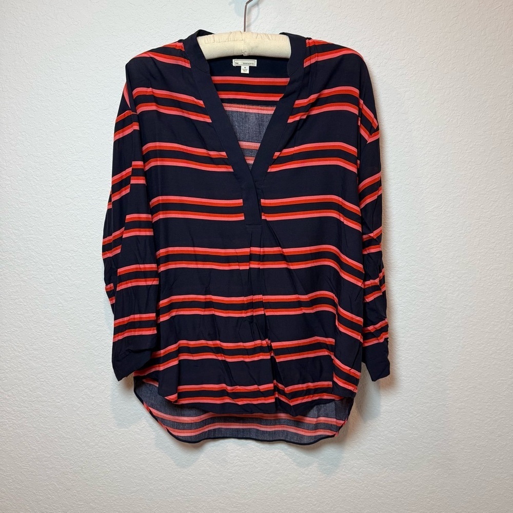 GAP Navy and Red Striped Women's Top
